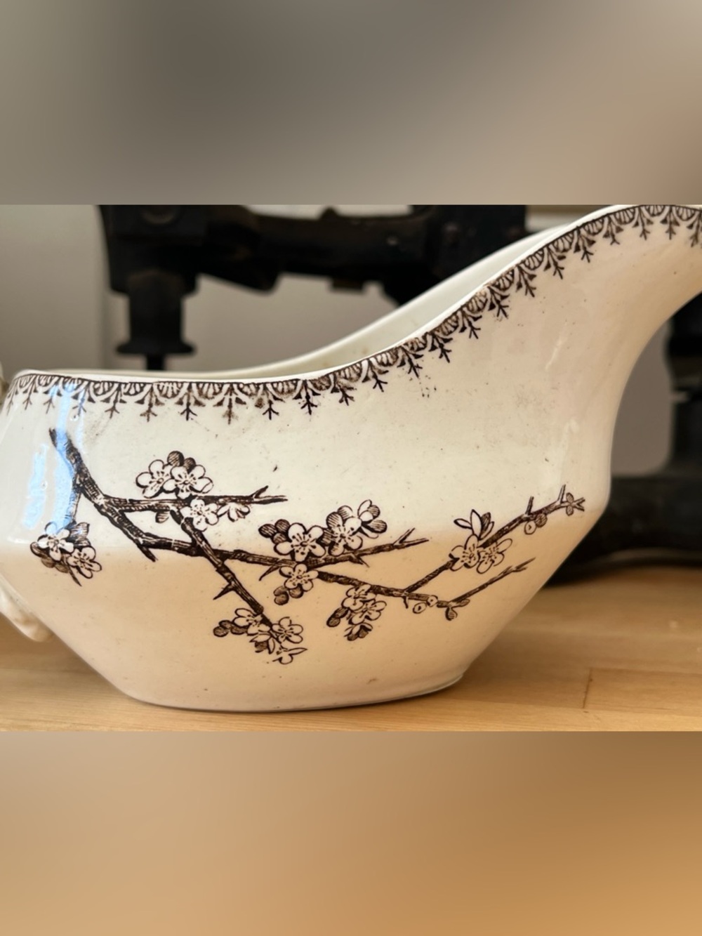 Antique 1882 EJD Bodley "Thorn" Gravy Boat - Staffordshire Ironstone